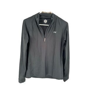 Under Armour Women's Black Half-Zip Long‎ Sleeve Top Size L Casual